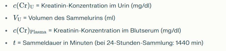 Kreatinin (Cr) und Kreatinin‑Clearance bei Gicht